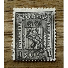 NORUEGA 1867 Yv. 11 ESTAMPILLA USADA 55 EUROS